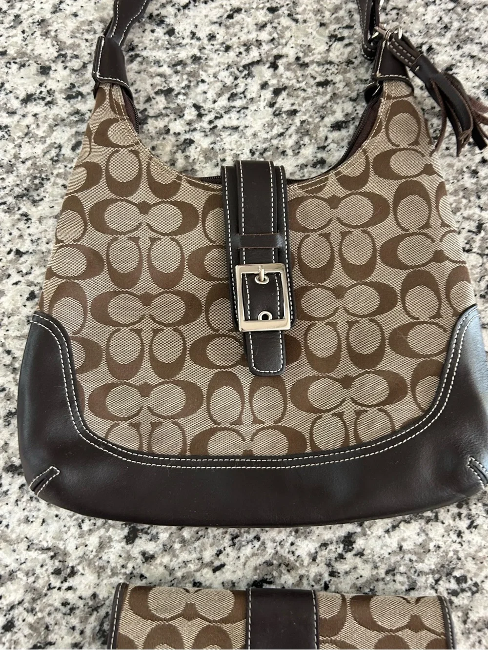 Coach Signature Soho Hobo Purse & Matching Wallet Set